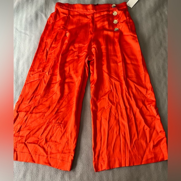 Zara satin effect wide leg cropped pants. NWT - Picture 2 of 4